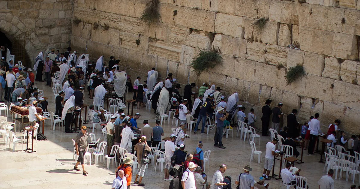 O Muro das Lamentações. Ruina do templo de Jerusalém.