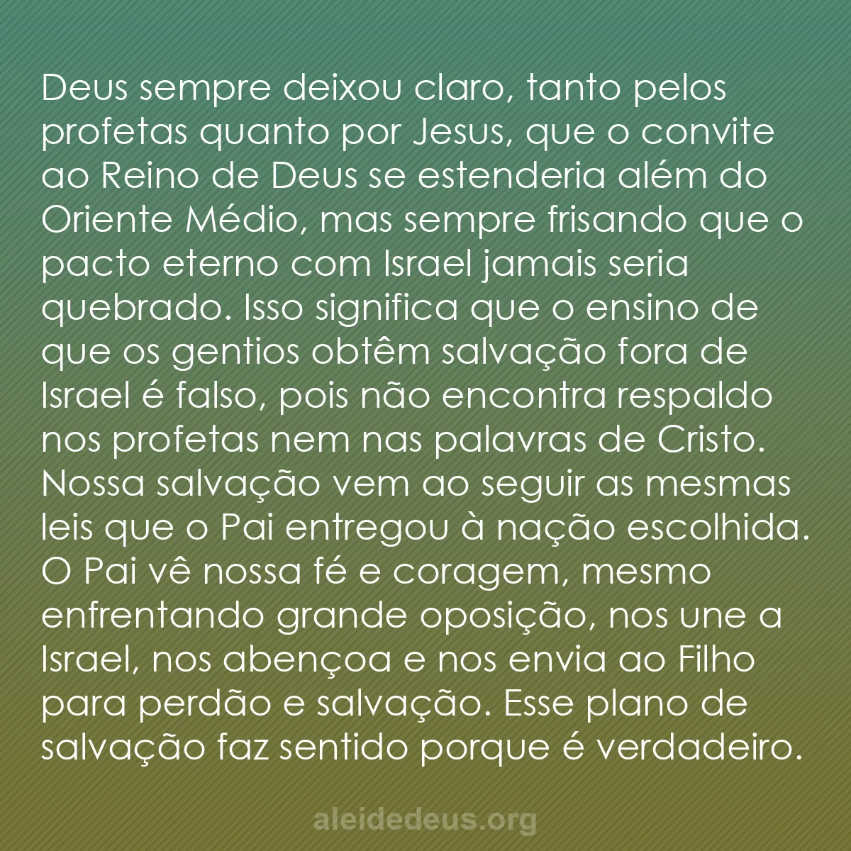 b0003 - Postagem sobre a Lei de Deus: Deus sempre deixou claro, tanto pelos profetas quanto...