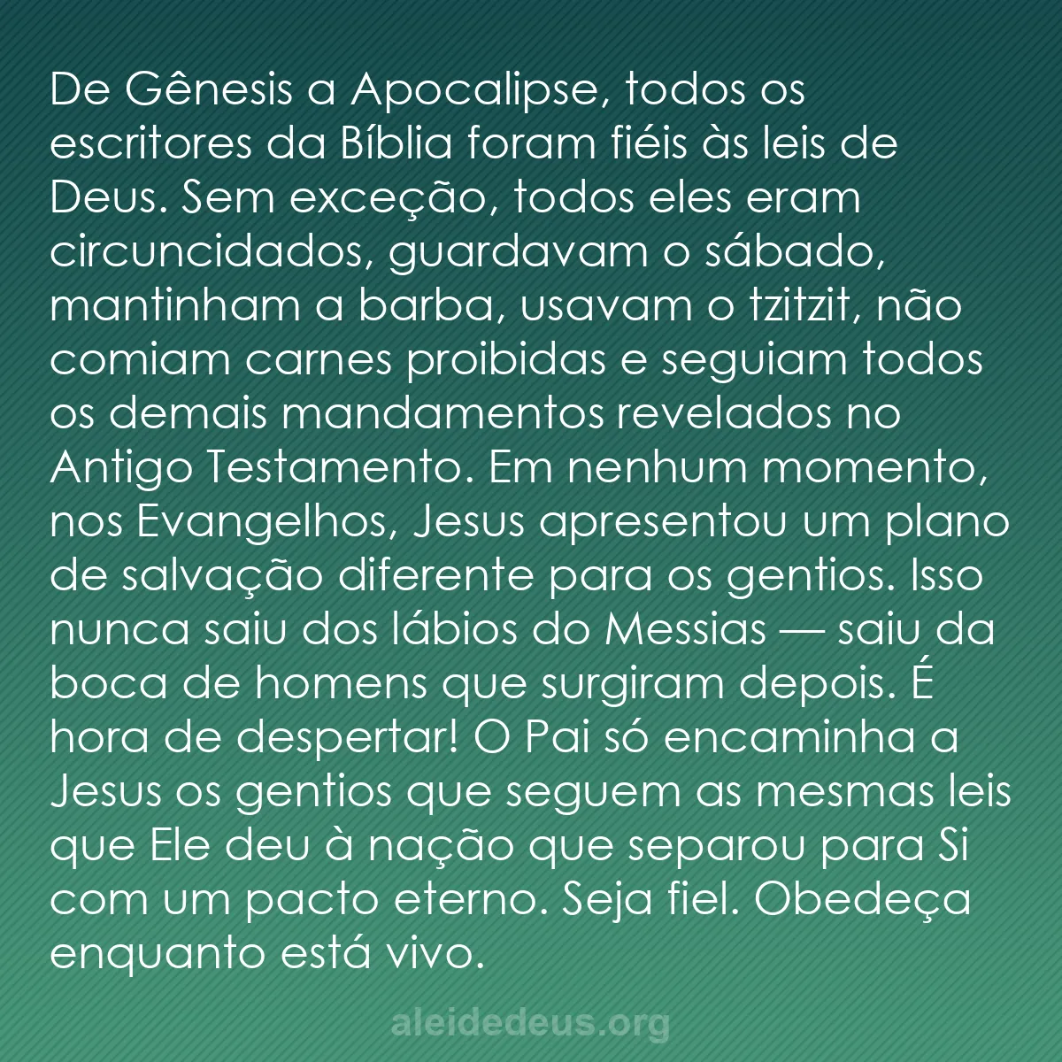 b0065 - Postagem sobre a Lei de Deus: De Gênesis a Apocalipse, todos os escritores da Bíblia...