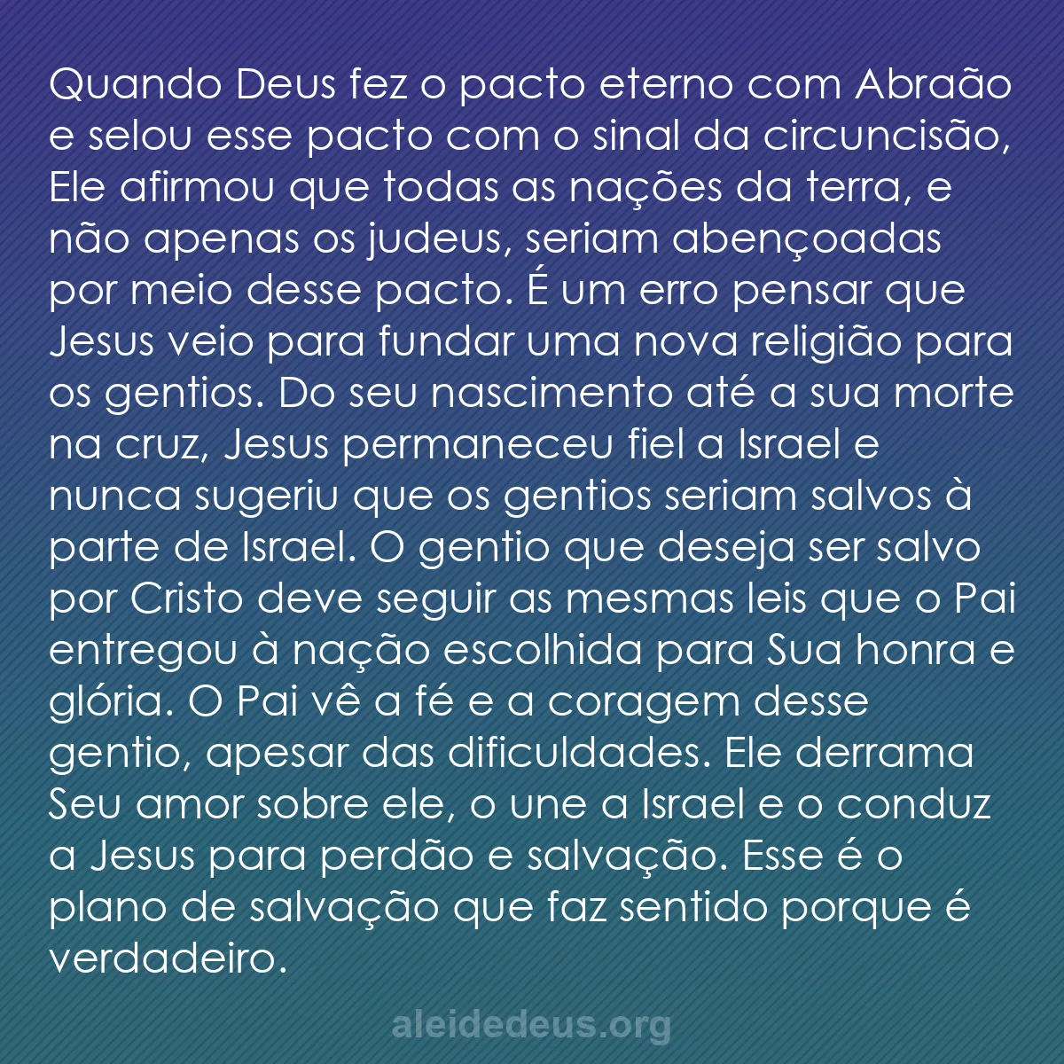 b0177 - Postagem sobre a Lei de Deus: Quando Deus fez o pacto eterno com Abraão e selou...