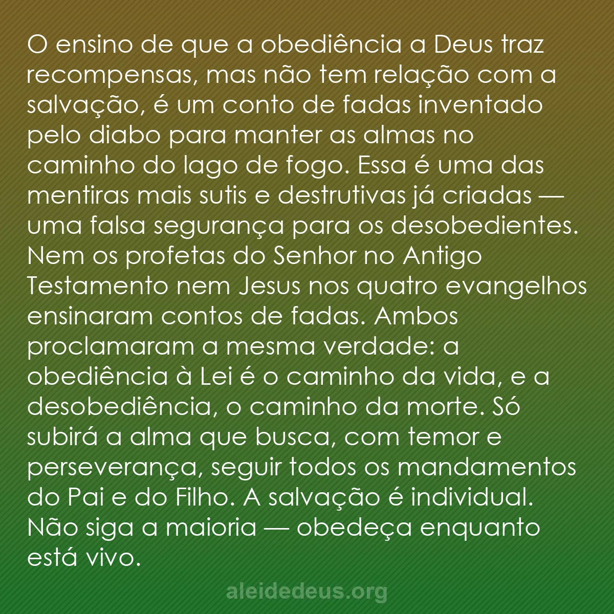 b0256 - Postagem sobre a Lei de Deus: O ensino de que a obediência a Deus traz recompensas,...