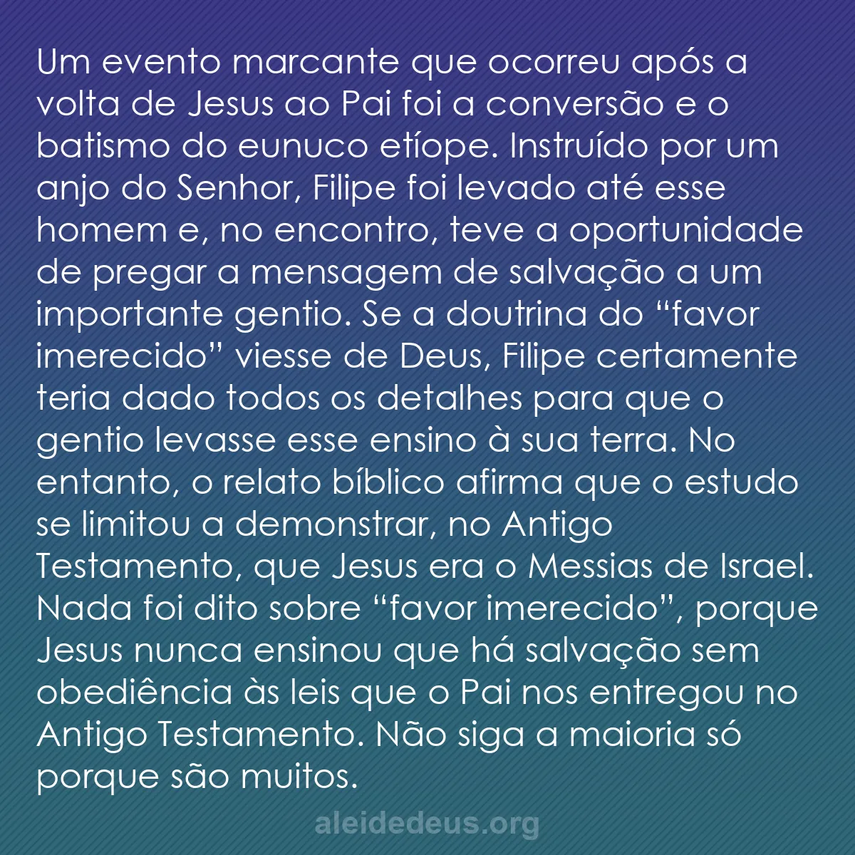 b0257 - Postagem sobre a Lei de Deus: Um evento marcante que ocorreu após a volta de Jesus...