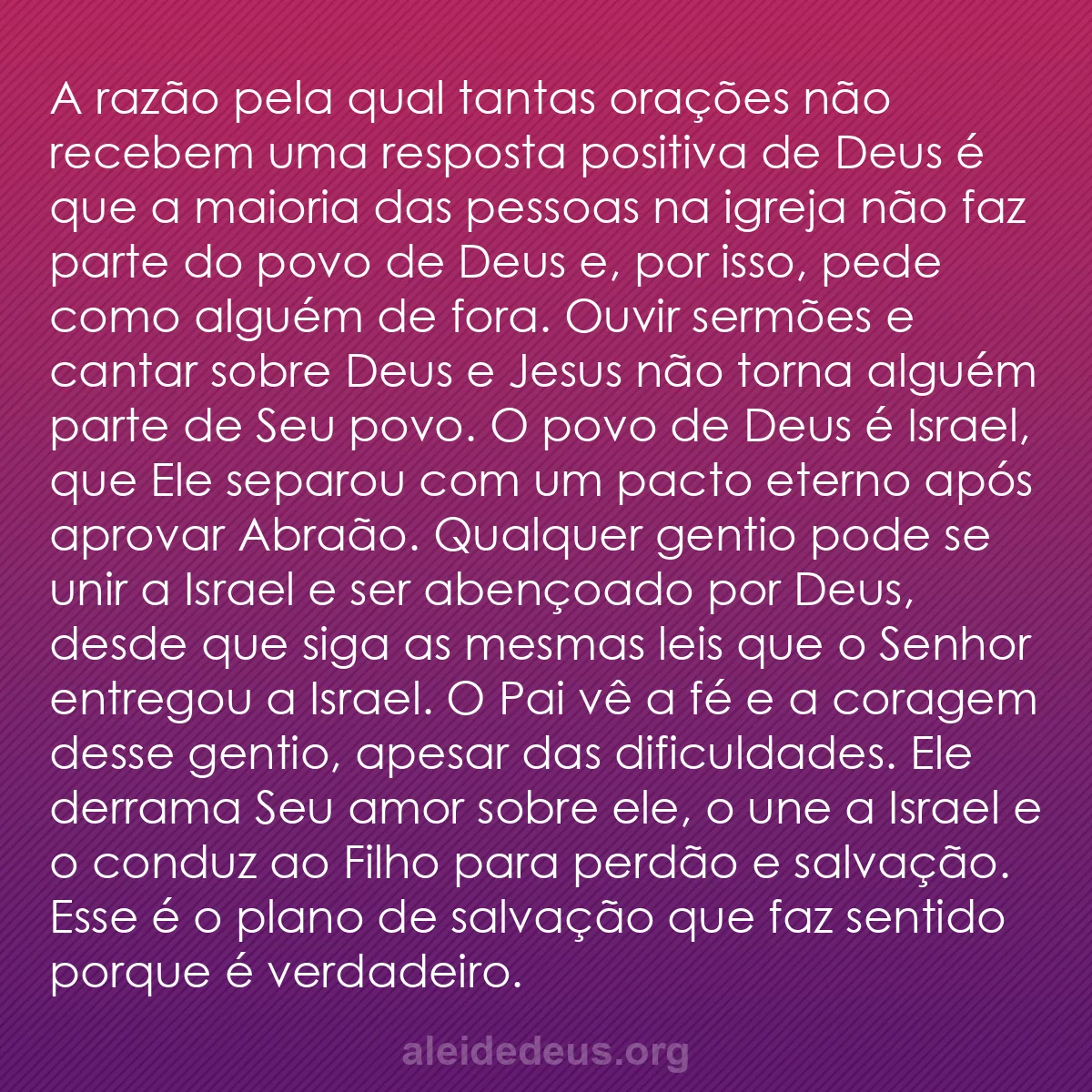 b0261 - Postagem sobre a Lei de Deus: A razão pela qual tantas orações não recebem uma resposta...