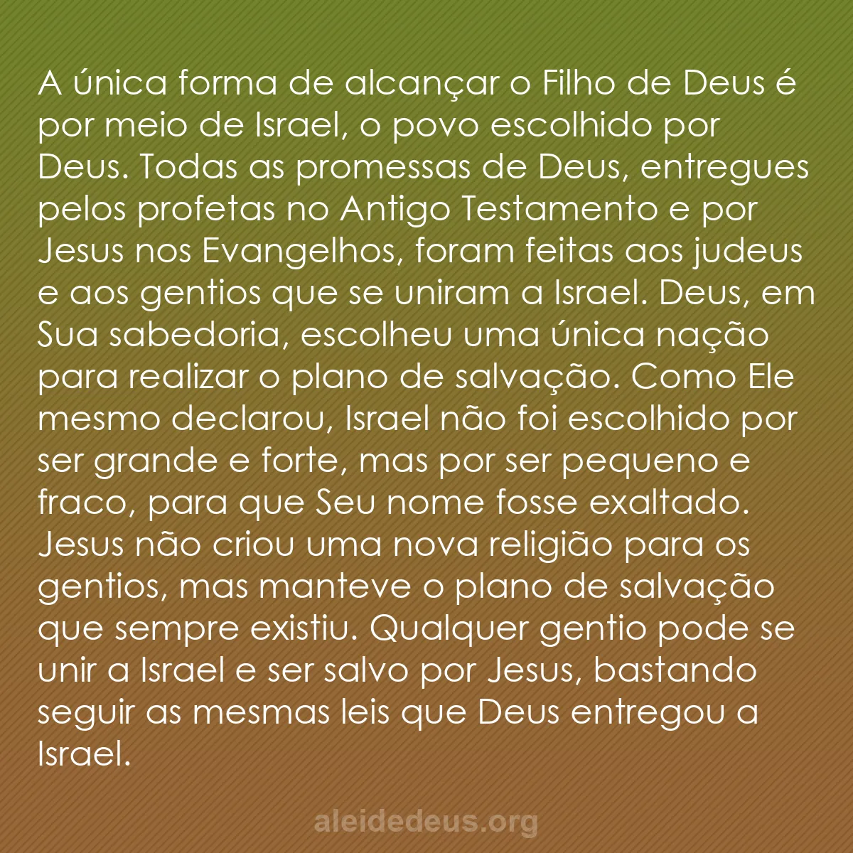 b0269 - Postagem sobre a Lei de Deus: A única forma de alcançar o Filho de Deus é por meio...