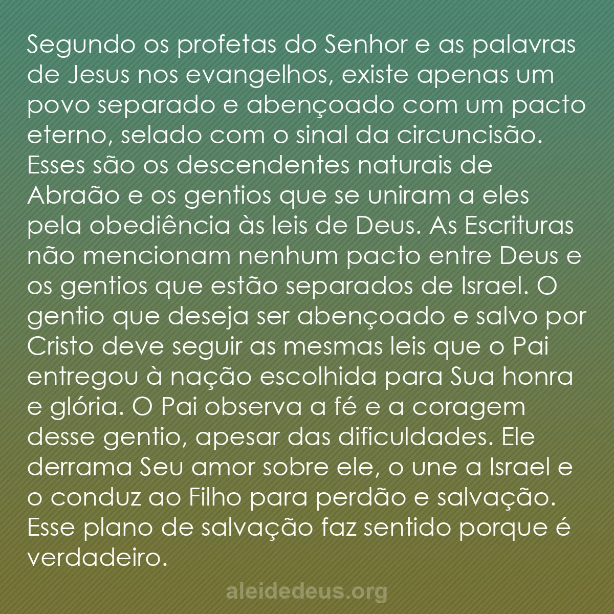 b0323 - Postagem sobre a Lei de Deus: Segundo os profetas do Senhor e as palavras de Jesus...