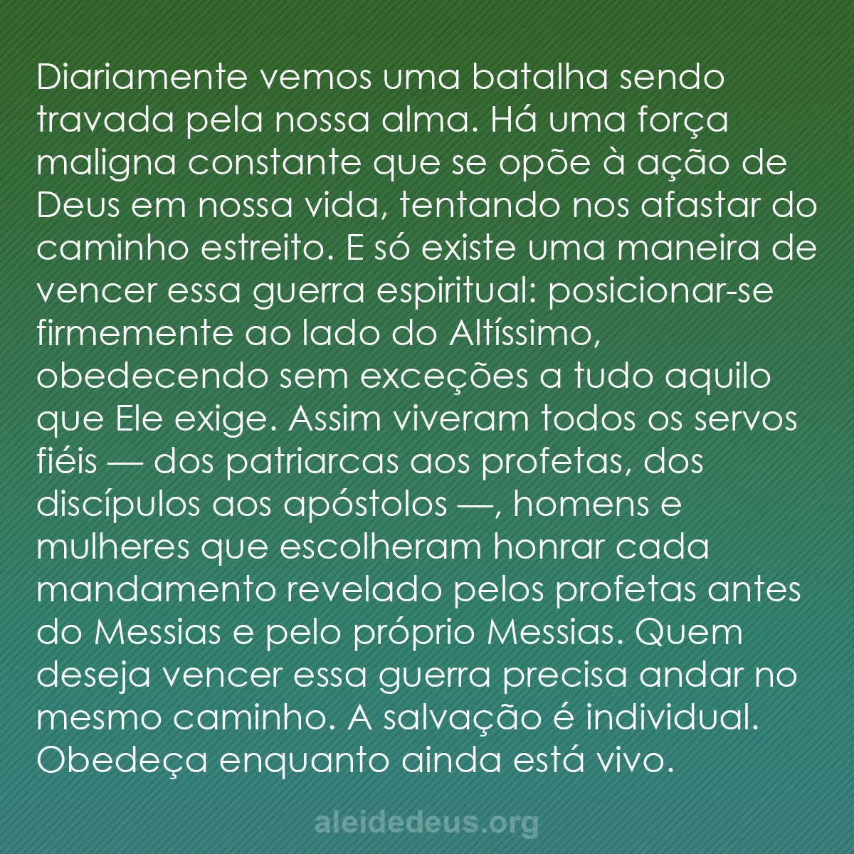b0490 - Postagem sobre a Lei de Deus: Diariamente vemos uma batalha sendo travada pela nossa...